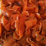 Close up view of Vegan carrot Lox