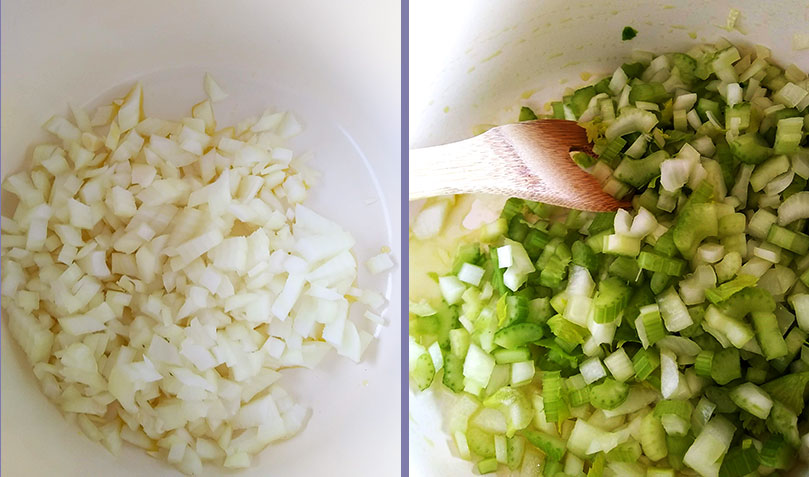Saute of onions and celery.